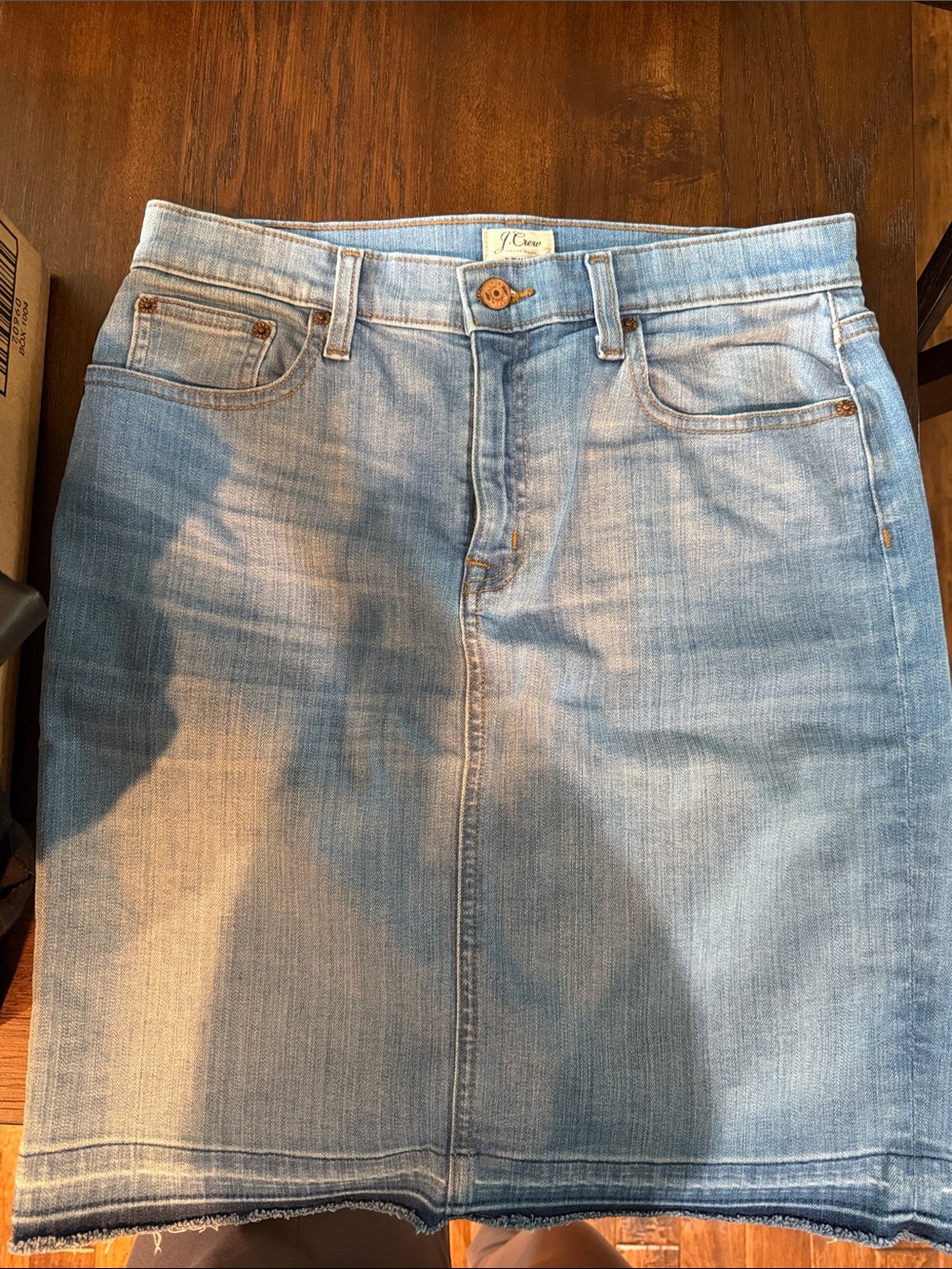 J. Crew Light Wash Denim Skirt in Pale Blue